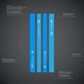 Bar illustration template consists of four blue parts on dark background Royalty Free Stock Photo