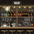 Bar Interior Realistic Royalty Free Stock Photo