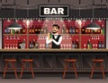 Bar Interior Realistic Composition