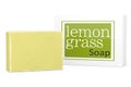 Bar of Lemongrass Soap with Soapbox. 3d Rendering Royalty Free Stock Photo