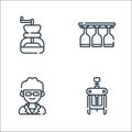 bar line icons. linear set. quality vector line set such as corkscrew, doorman, glasses Royalty Free Stock Photo