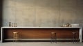 Editorial Style Photograph Of A Bar In A Simple Brutalist Environment