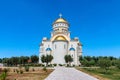 Cathedral of St Jovan Vladimir`s Temple in Bar, Montenegro. The temple is the largest cathedral in Montenegro. Royalty Free Stock Photo