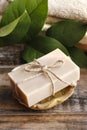 Bar of natural handmade soap Royalty Free Stock Photo