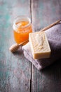 Bar of natural handmade soap Royalty Free Stock Photo