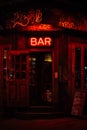 Bar neon sign in the East Village, Manhattan, New York City Royalty Free Stock Photo