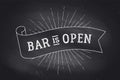 Bar Open. Chalk board