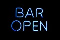 Bar open neon sign Royalty Free Stock Photo