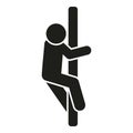 Bar person evacuation icon simple vector. Fire staircase