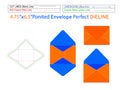 6 BAR pointed Flap envelope or baronial  envelope 4.75x6.5 inch dieline template and 3D envelope editable easily resizable Royalty Free Stock Photo