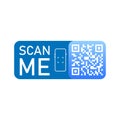 Bar and Qr code icons. Scan barcode in smartphone symbols. Circle concept web buttons. Vector EPS10 Royalty Free Stock Photo