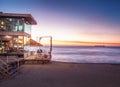 Bar and restaurant at Acapulco beach at sunset - Vina del Mar, Chile