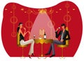 Bar restaurant lounge coffee couple Illustration