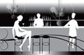 Bar restaurant lounge coffee women Illustration