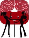 Bar restaurant lounge coffee women Illustration ve