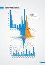 Bar and scatter plot featuring two main sections. The top bar chart has blue and Royalty Free Stock Photo