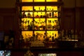 Bar shelves in vintage hotel