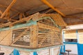 Bar shop built from bamboo trunks and palm leaves, eco-dried material Royalty Free Stock Photo