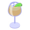 Bar shot icon isometric vector. Tequila glass