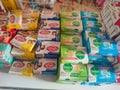 kediri, Indonesia-28 July 2023: bar soap, anti-battery soap in Indonesia known as the Lifeboy brand on supermarket display shelves Royalty Free Stock Photo