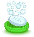 Bar of soap with bubbles