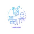 Bar staff blue gradient concept icon