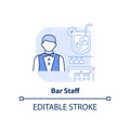 Bar staff light blue concept icon