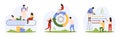 Bar status of loading process and interface settings set, tiny people load, update data