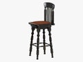 Bar stool black paint on a white background 3d rendering