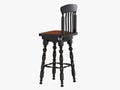 Bar stool black paint on a white background 3d rendering