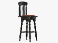 Bar stool black paint on a white background 3d rendering