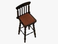 Bar stool black paint on a white background 3d rendering