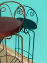 Bar stool and shadow, colorful wall Royalty Free Stock Photo