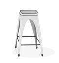 Bar stool white modern interior furniture Vector illustration in a flat style isolated