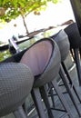 Bar stools in the beach Royalty Free Stock Photo