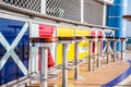 Bar Stools on Colorful Cruise Ship Deck Royalty Free Stock Photo