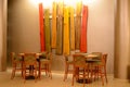 Bar Stools and Tables, Wood Art Royalty Free Stock Photo