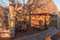 Bar at sunset on a hill at Hoada Camp Royalty Free Stock Photo