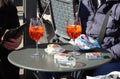 Bar table with red aperitifs- Royalty Free Stock Photo