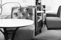 Bar table and seats in Restaurant Cafe shop Royalty Free Stock Photo