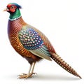 Bar-tailed Pheasant White background Royalty Free Stock Photo