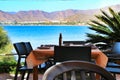 Bar with terrace on La Azohia beach Royalty Free Stock Photo