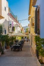 Bar terraces in a little street Royalty Free Stock Photo