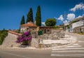 Bar town center and old mosque buildings Royalty Free Stock Photo