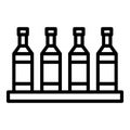 Bar wine bottle icon outline vector. Cabinet shelf