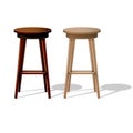 Bar wooden stool isolated on white