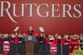 Barack Obama Attends 250th Anniversary Commencement Ceremony at Rutgers University Royalty Free Stock Photo