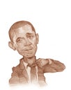 Barack Obama caricature Sketch Royalty Free Stock Photo