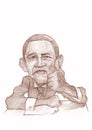 Barack Obama Caricature Sketch Royalty Free Stock Photo