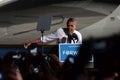 Barack Obama in Cleveland Ohio at a news conference.